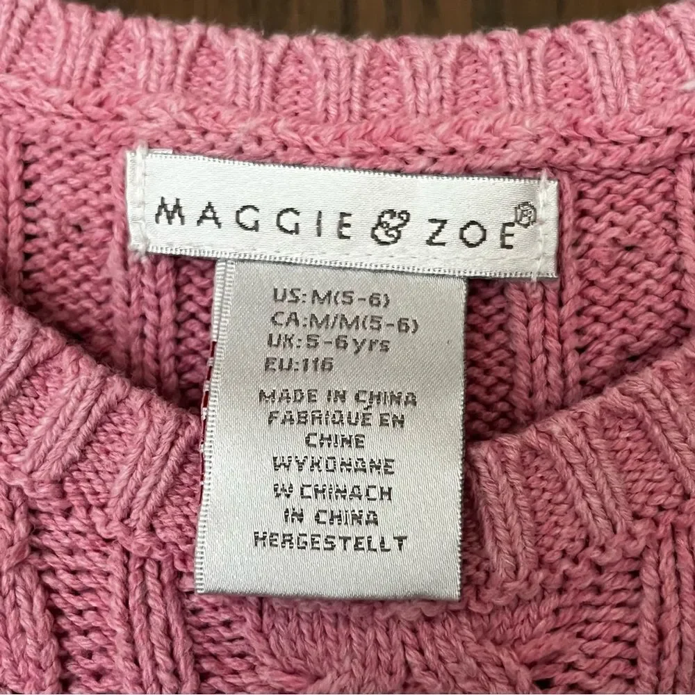 Maggie & Zoe Pink Cable Knit Sweater Dress